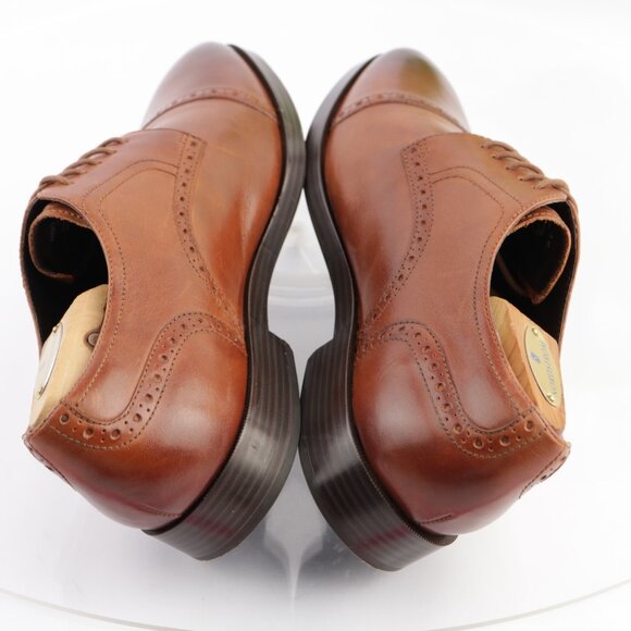 Cole Haan Mens Jefferson Oxford Size 9 M Brown Leather Cap Toe Brogue Dress Shoe main image 8